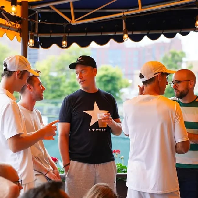 socializing courtside